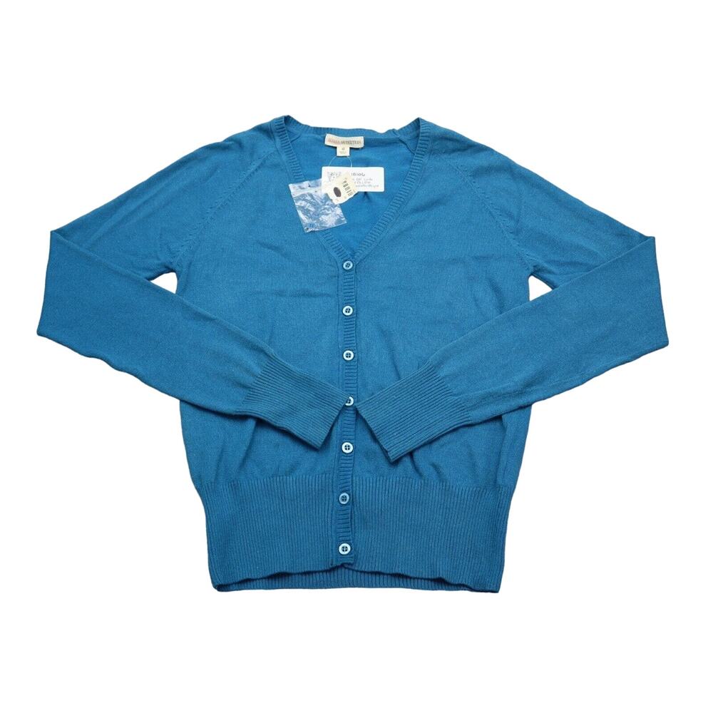 Zenana Outfitters Sweater Womens M Blue V Neck Long Sleeve Knitted Cardigan